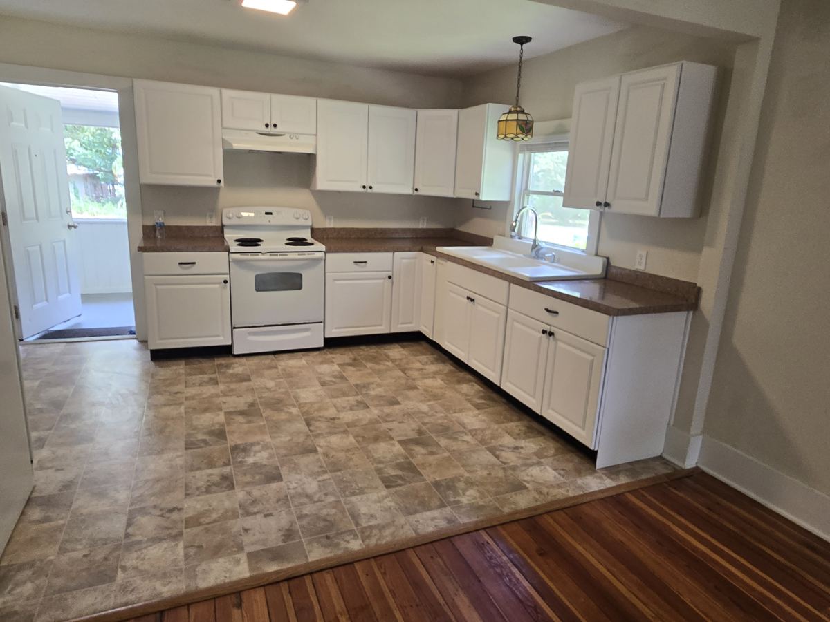 Bright white kitchen cleaned end to end
