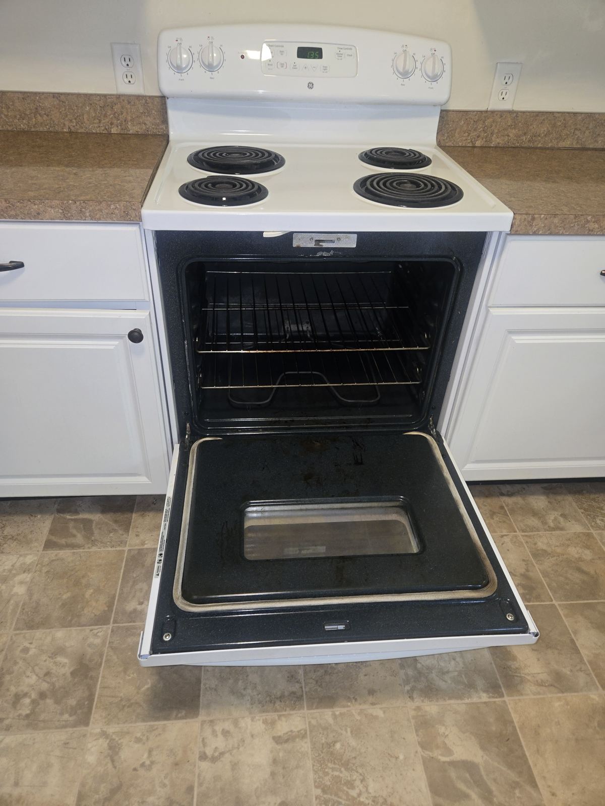 Inside of an oven after deep cleaning